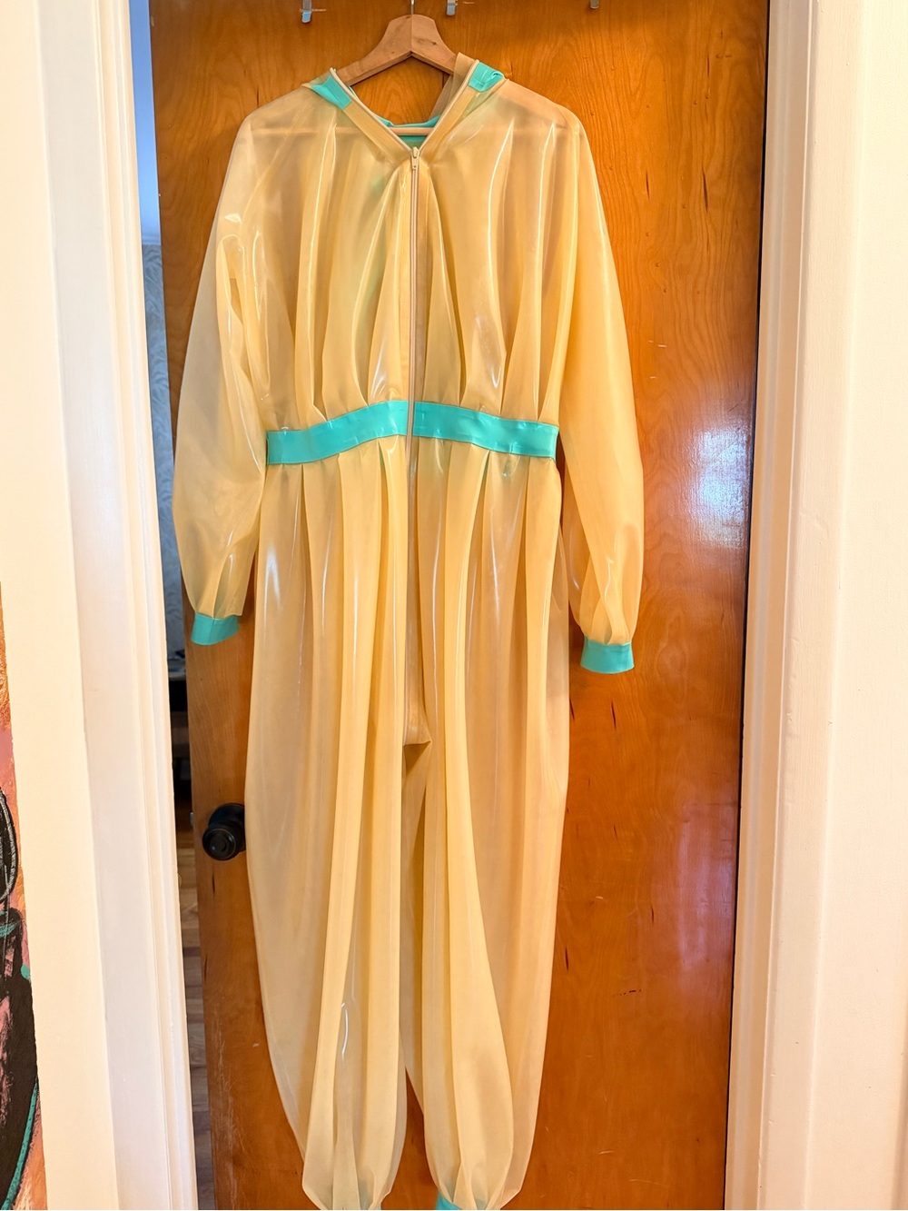 Translucent Libidex Bianca Jumpsuit with Teal Trim